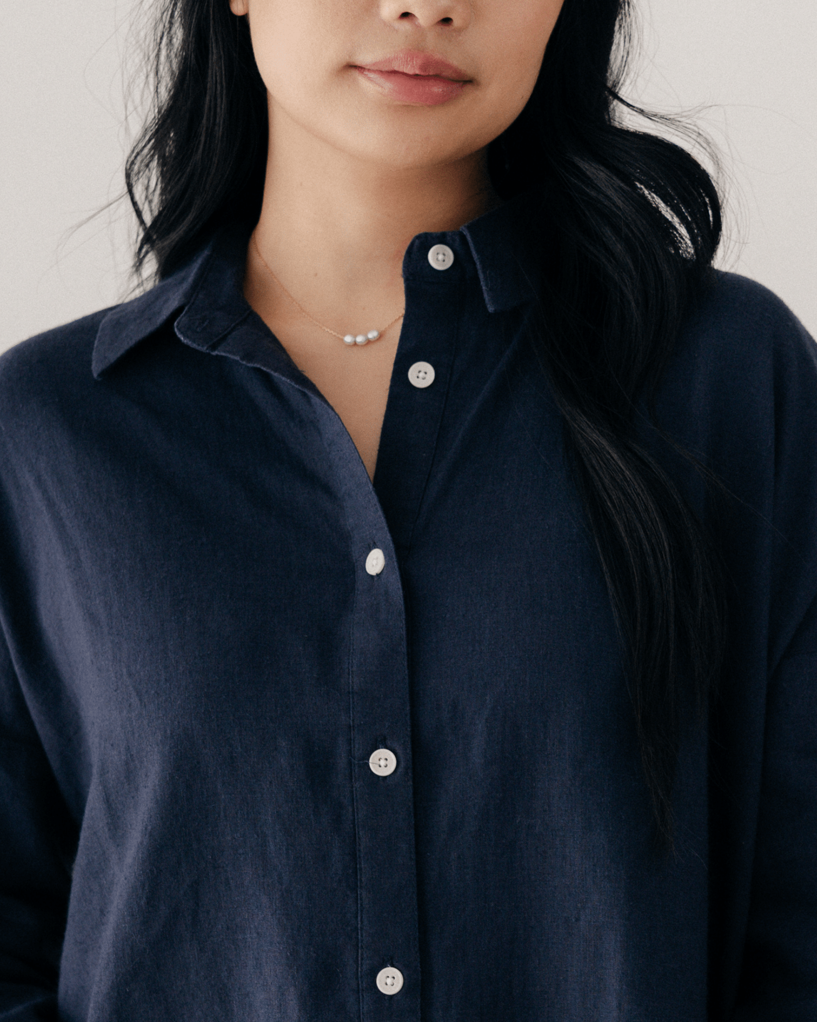 Riverside Hemp Shirt - Navy - Hemprino