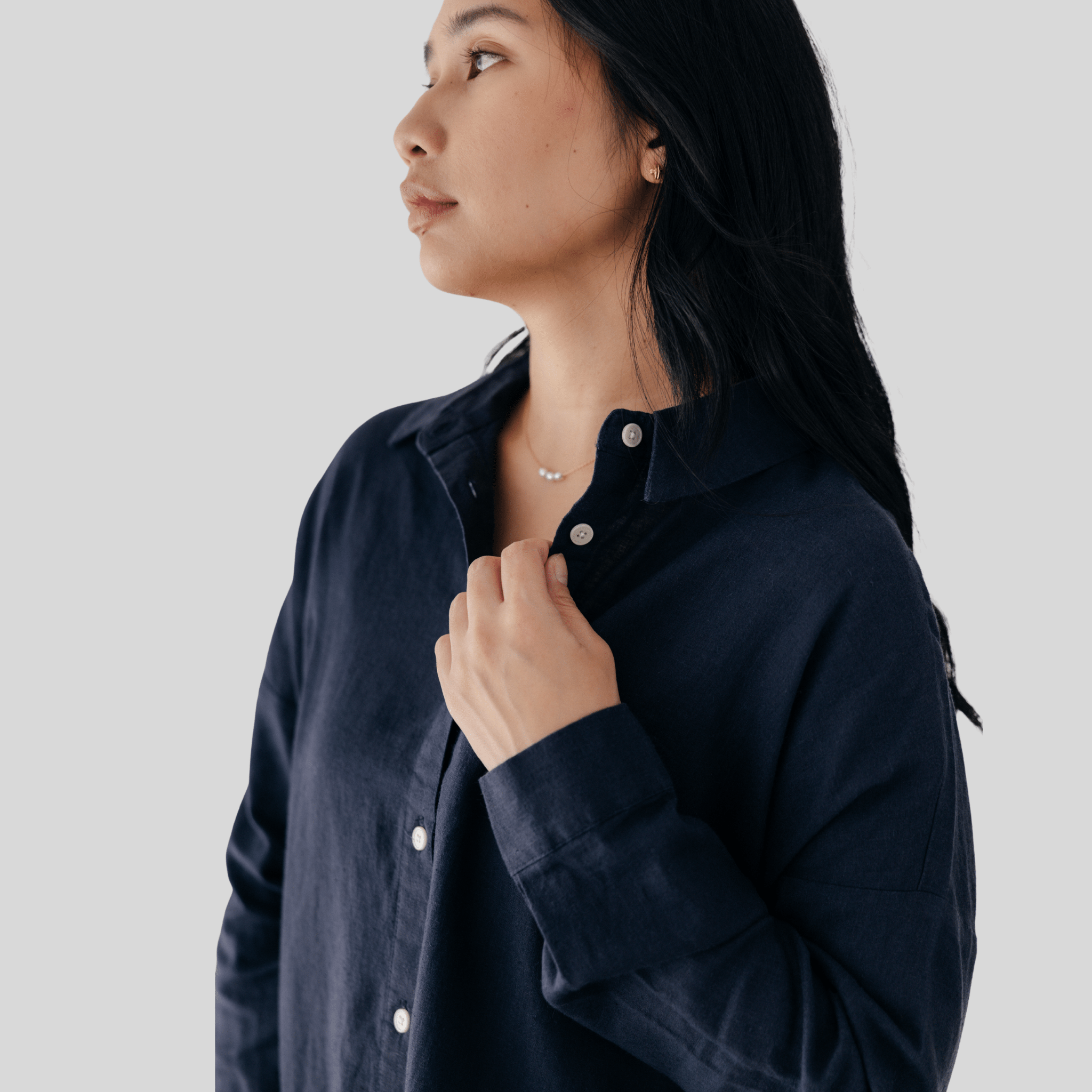 Riverside Hemp Shirt - Navy - Hemprino