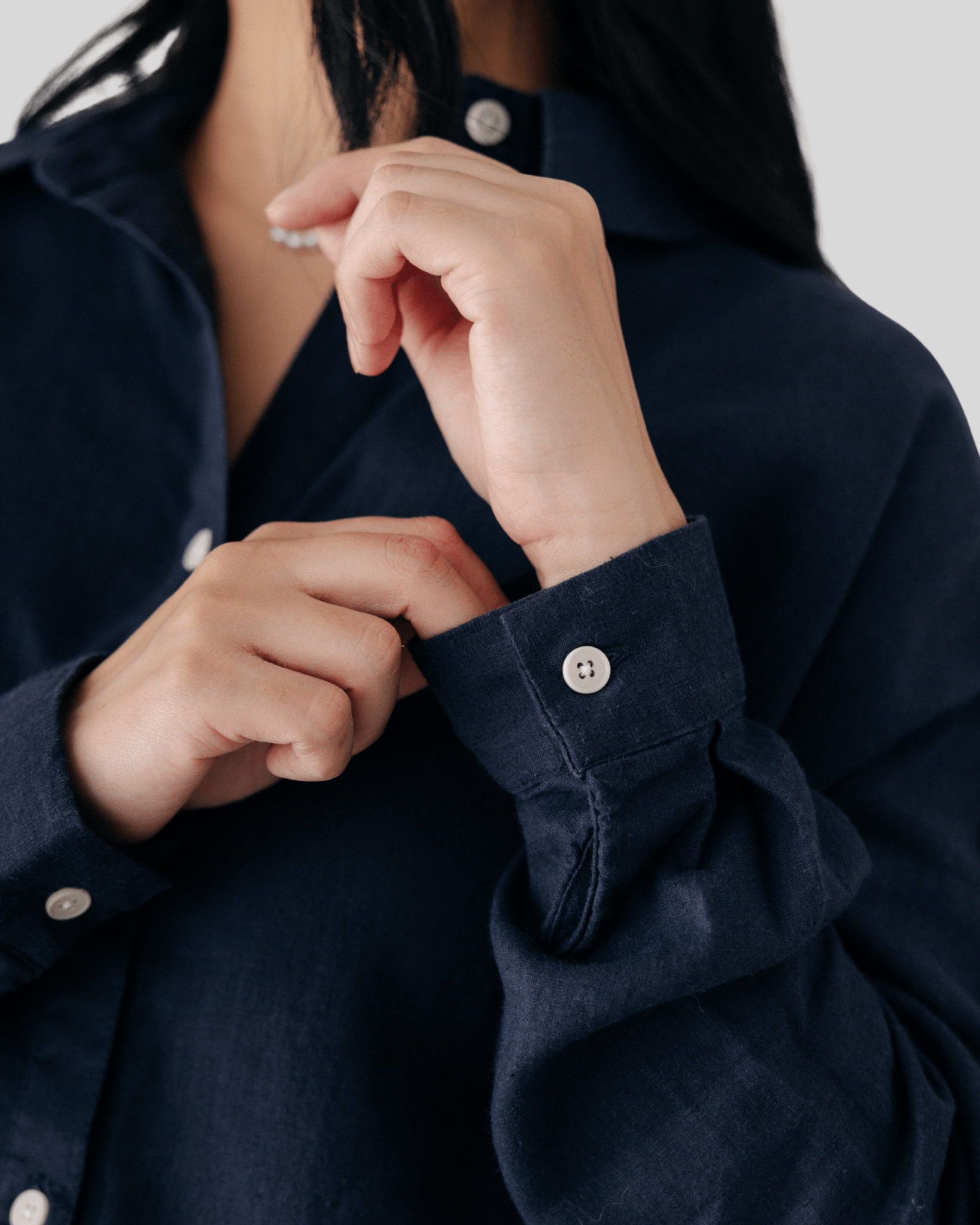 Riverside Hemp Shirt - Navy - Hemprino