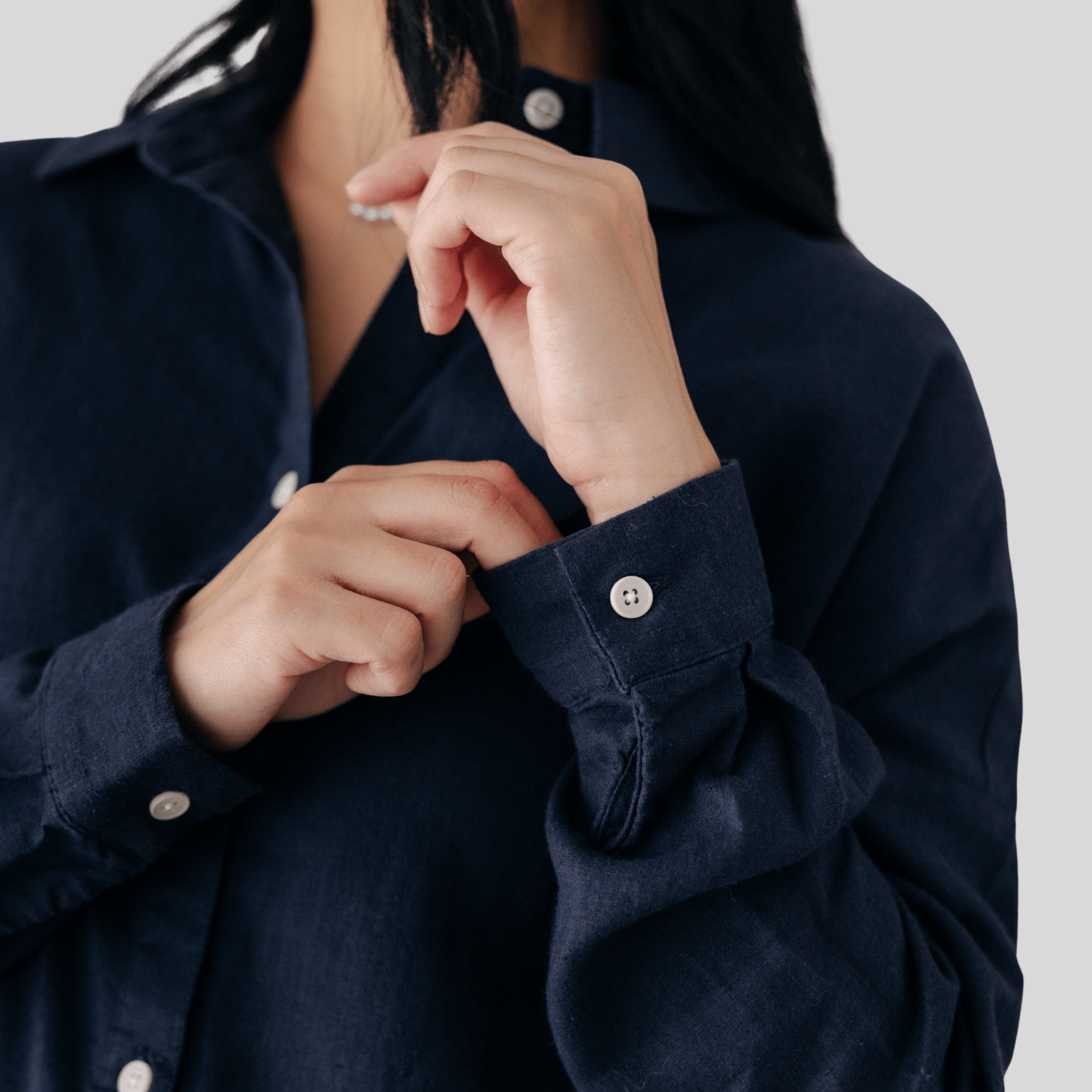 Riverside Hemp Shirt - Navy - Hemprino