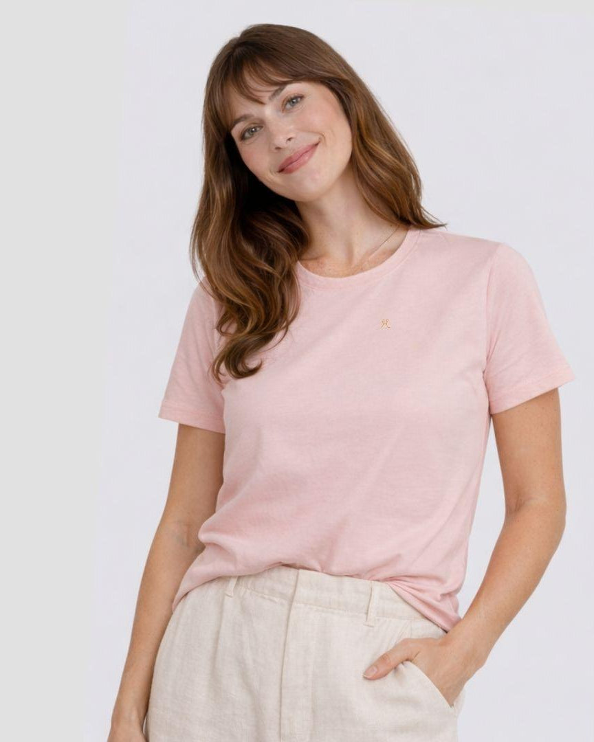 Women's Hemp Cotton Tee - Dusky Pink - Hemprino