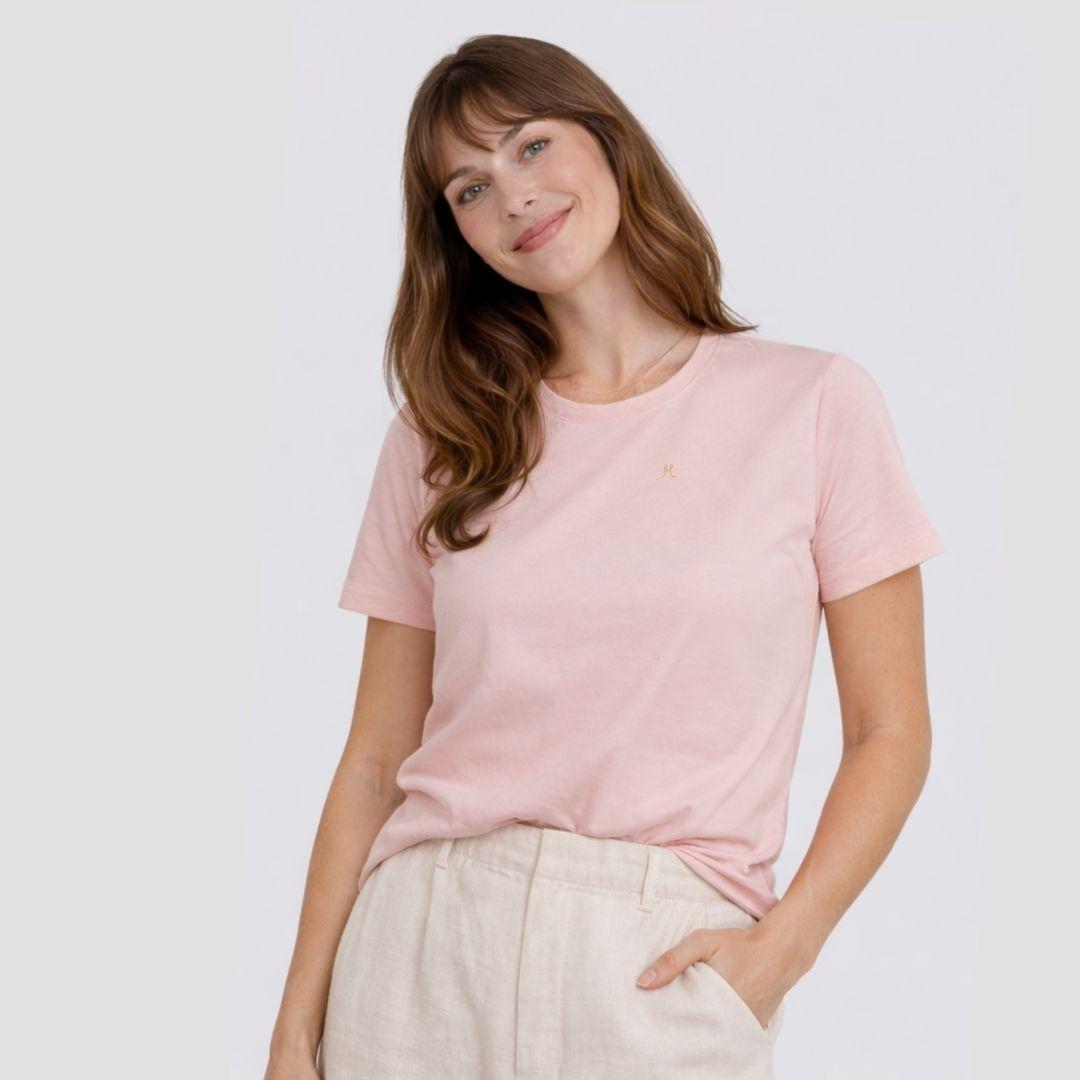 Women's Hemp Cotton Tee - Dusky Pink - Hemprino