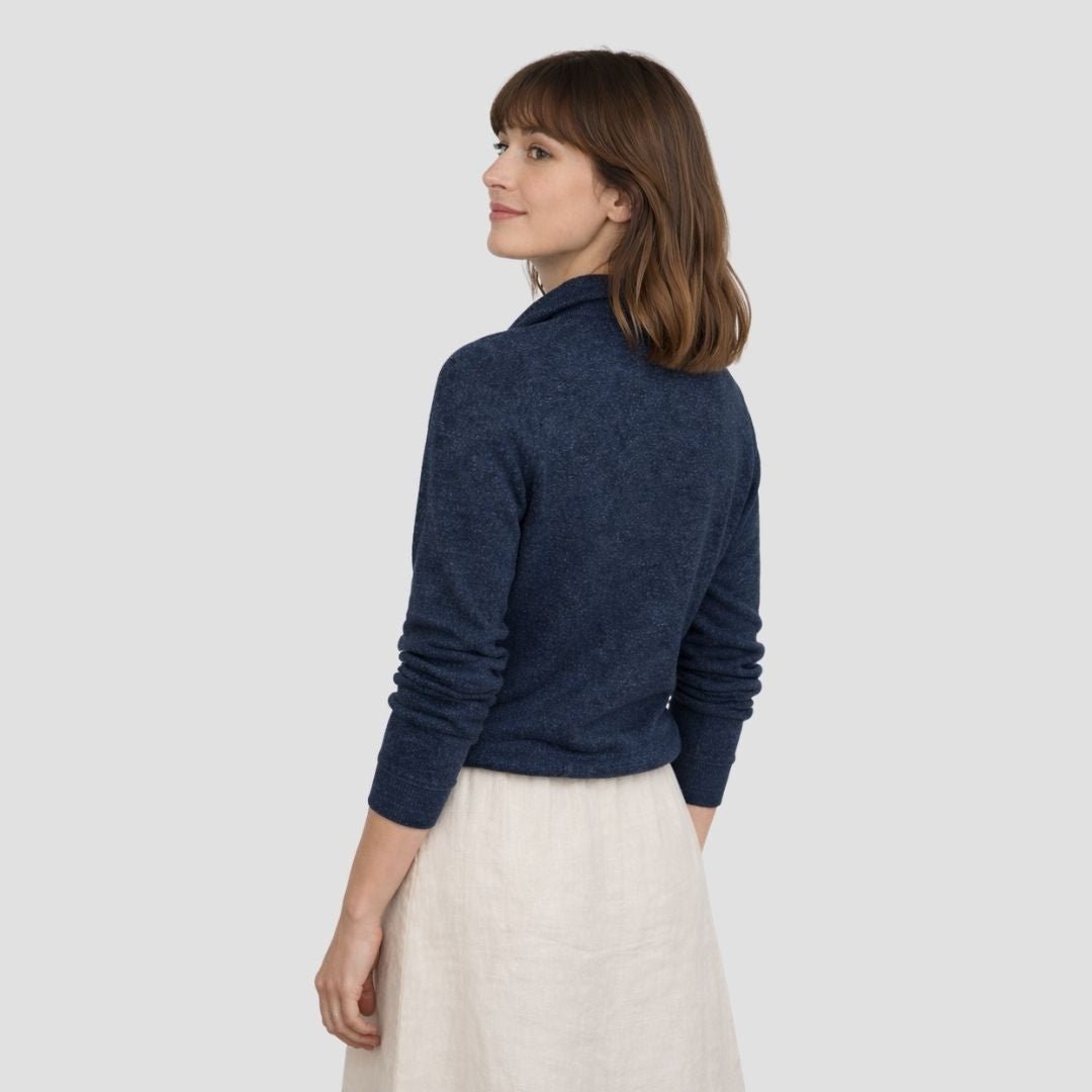 Quarter-Zip W - Navy - Hemprino