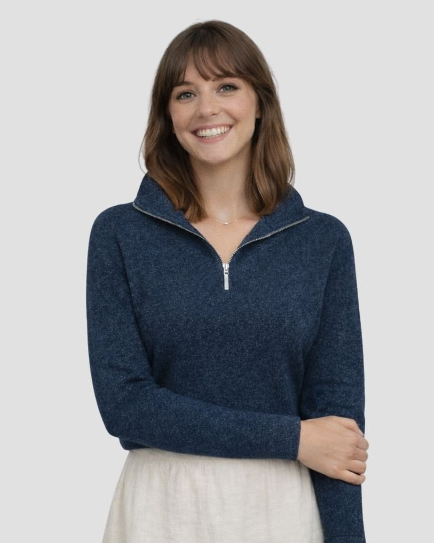 Quarter-Zip W - Navy - Hemprino