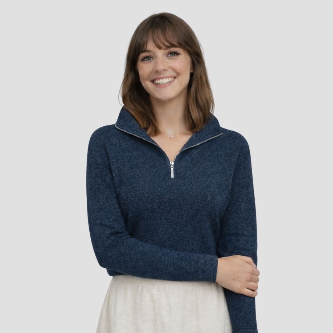 Quarter-Zip W - Navy - Hemprino