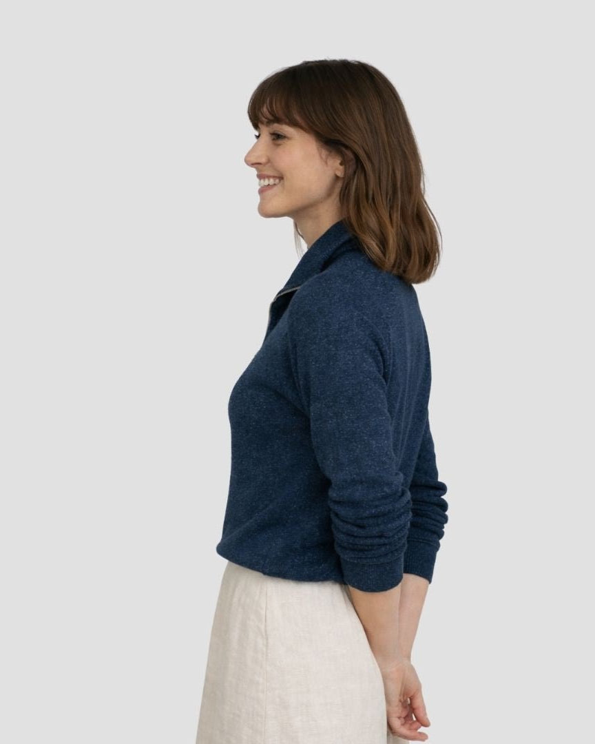 Quarter-Zip W - Navy - Hemprino