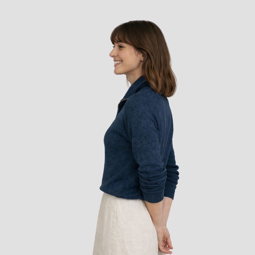 Quarter-Zip W - Navy - Hemprino