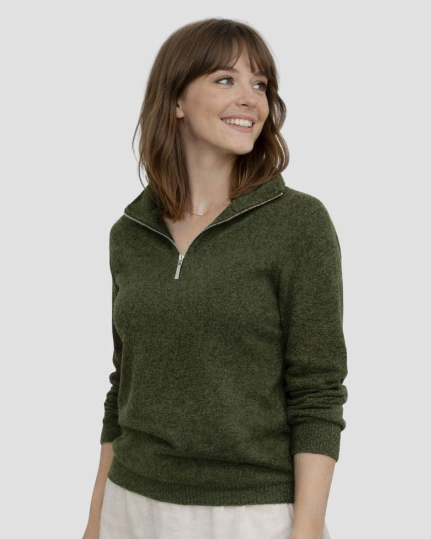 Quarter-Zip W - Kea Green - Hemprino