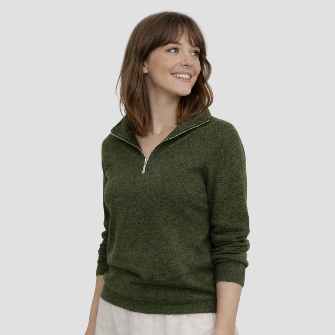 Quarter-Zip W - Kea Green - Hemprino