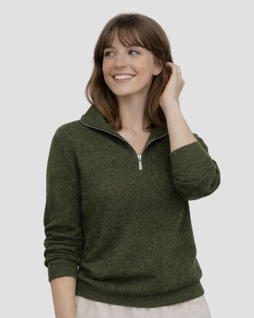 Quarter-Zip W - Kea Green - Hemprino