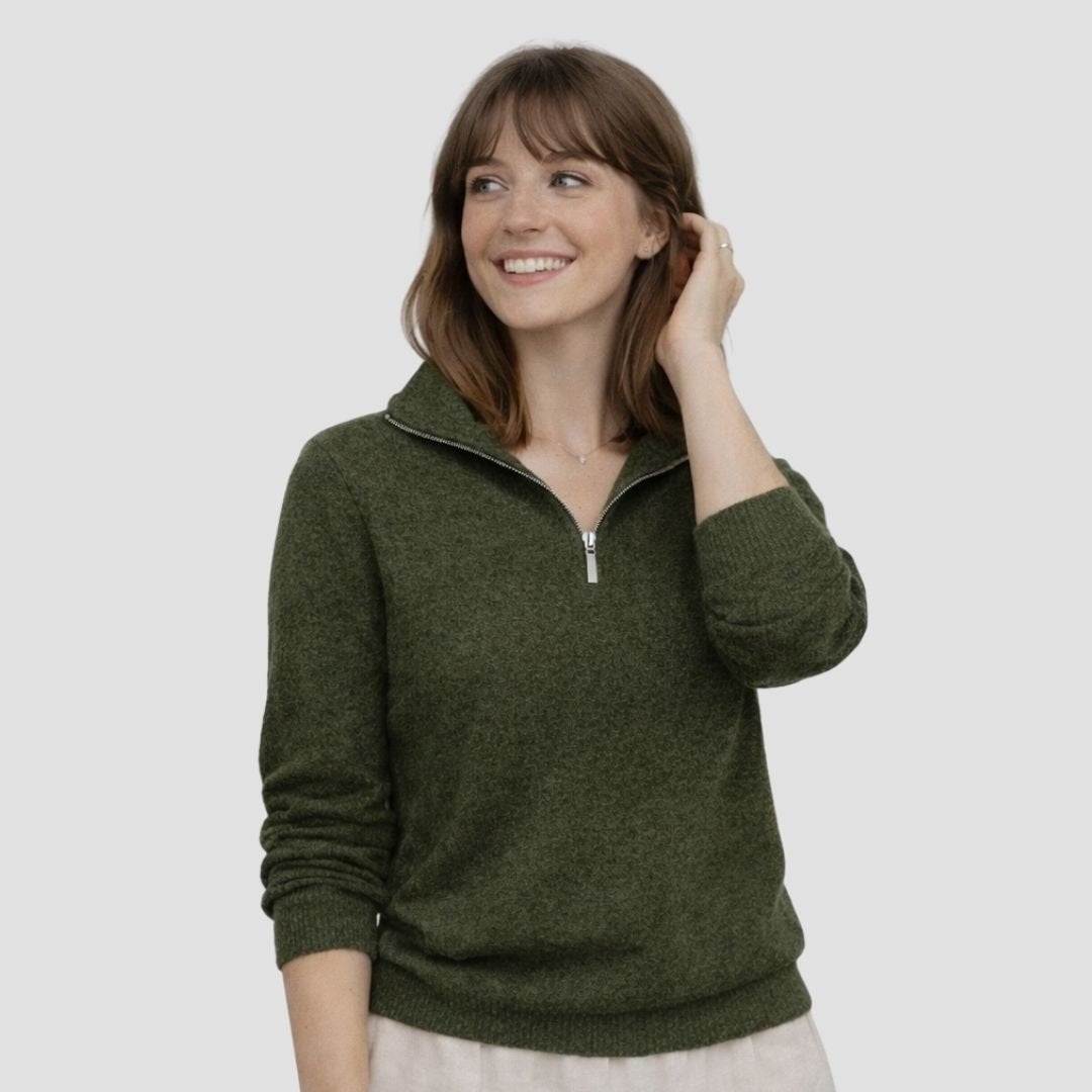 Quarter-Zip W - Kea Green - Hemprino