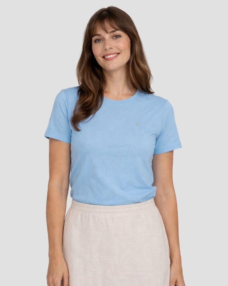 Women's Hemp Cotton Tee - Sky Blue - Hemprino