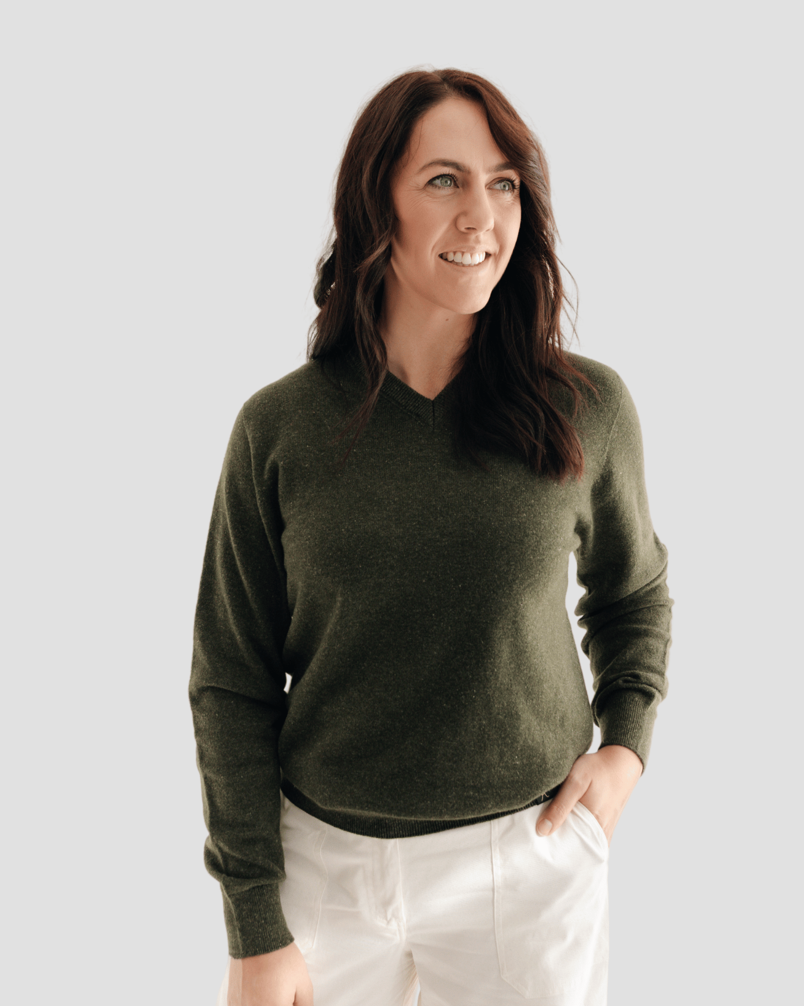 Hemprino™ Classic V - neck W - Kea Green - Hemprino