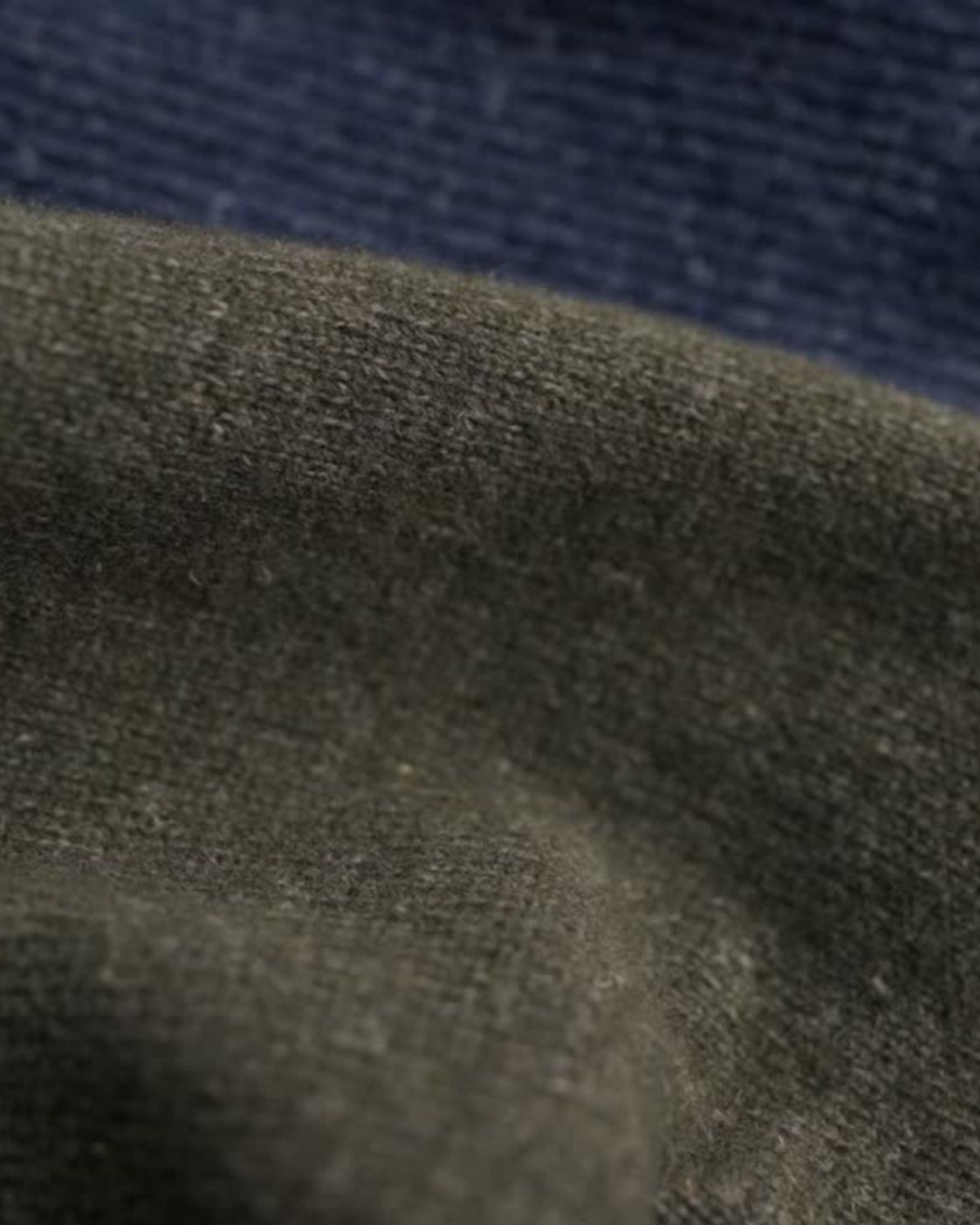 Close up of hemp and merino wool fabric