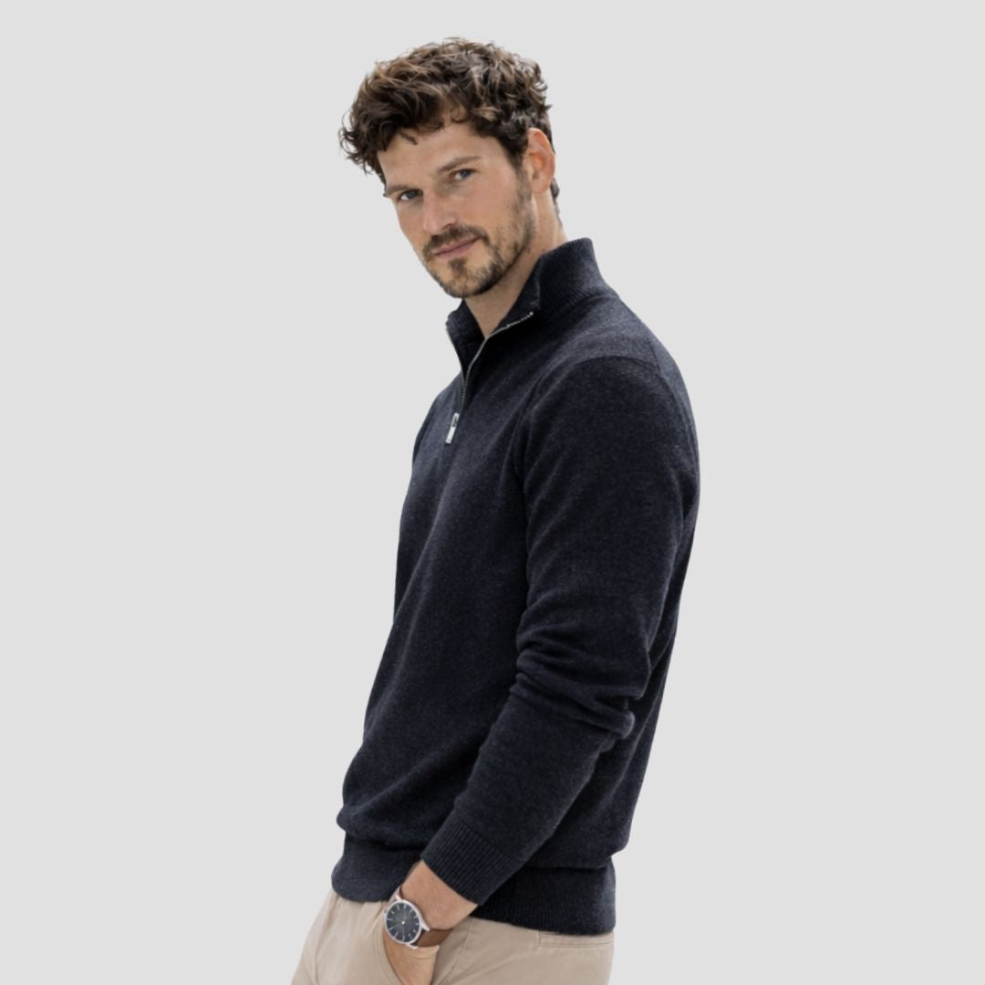 Man in charcoal sweater