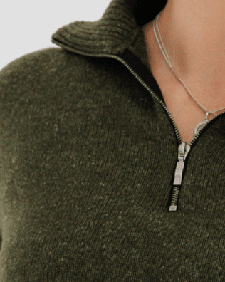 Quarter-Zip W - Kea Green - Hemprino