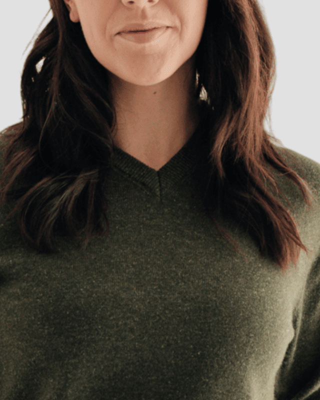 Classic V-neck W - Kea Green - Hemprino