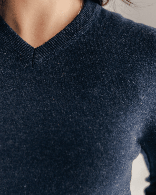 Classic V-neck W - Navy - Hemprino