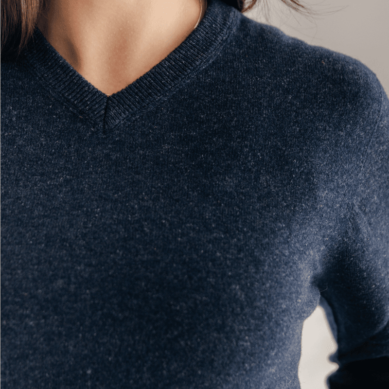 Classic V-neck W - Navy - Hemprino