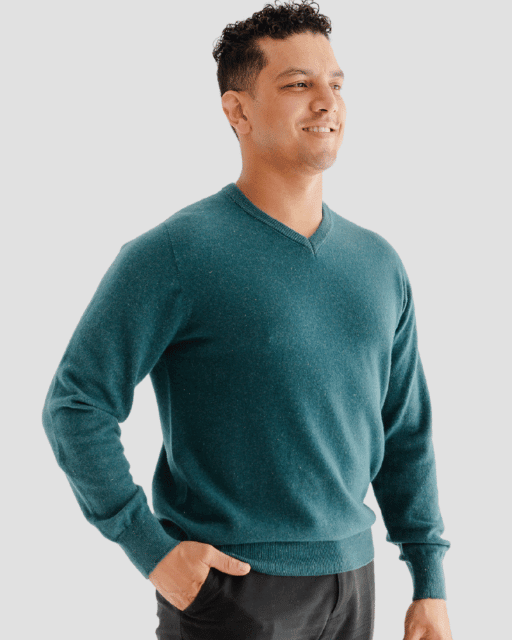 Classic V-Neck M - Teal - Hemprino
