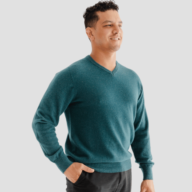 Classic V-Neck M - Teal - Hemprino
