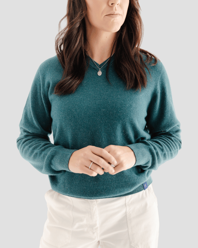 Classic V-Neck W - Teal - Hemprino