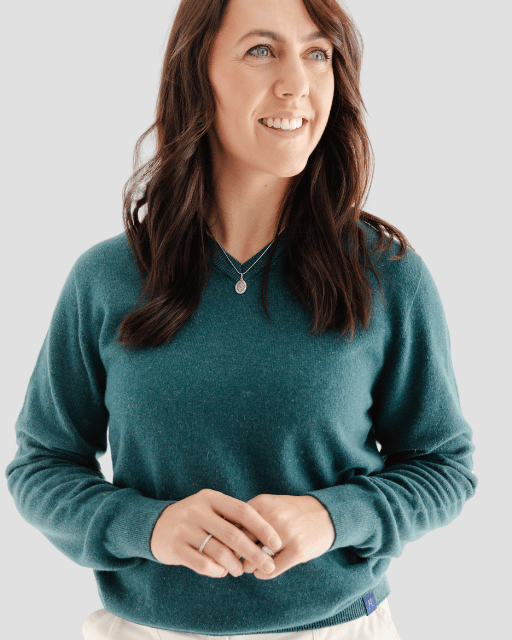 Classic V - Neck W - Teal - Hemprino