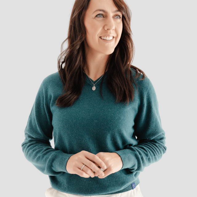 Classic V - Neck W - Teal - Hemprino