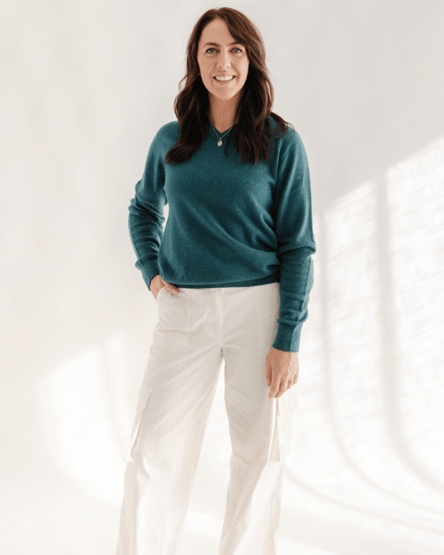 Classic V-Neck W - Teal - Hemprino