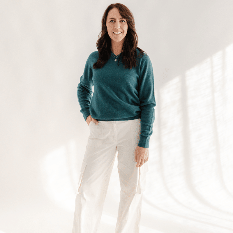 Classic V-Neck W - Teal - Hemprino