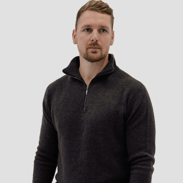 Quarter - Zip M - Charcoal - Hemprino