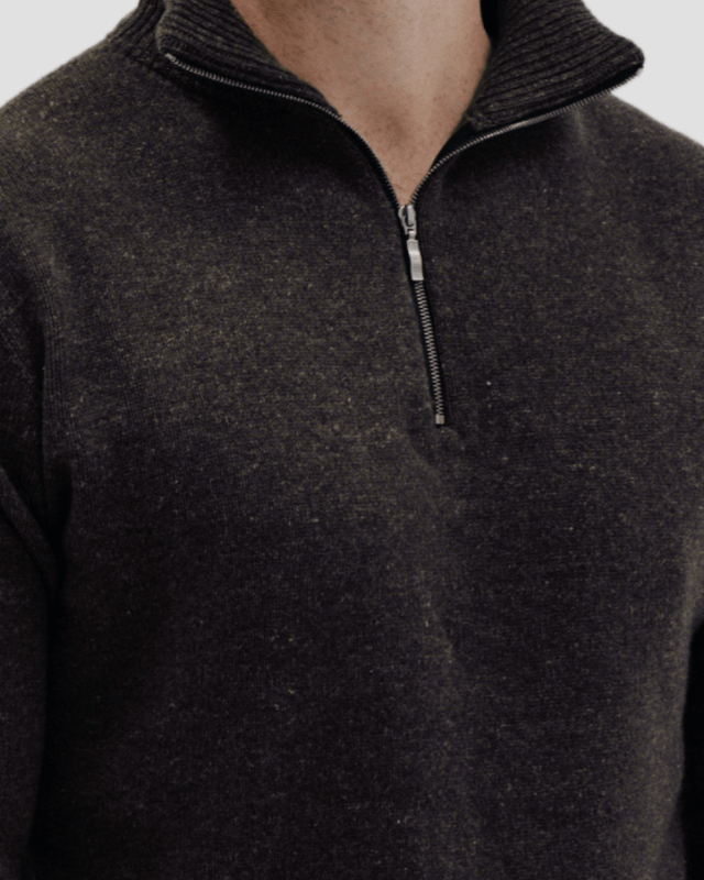 Quarter - Zip M - Charcoal - Hemprino