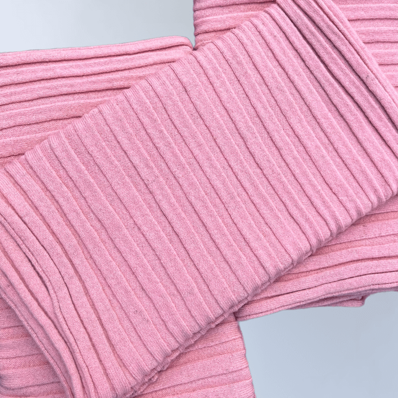 Cotton candy pink soft rib knit scarf 