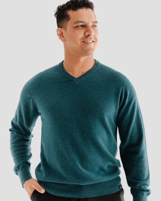 Classic V - Neck M - Teal - Hemprino