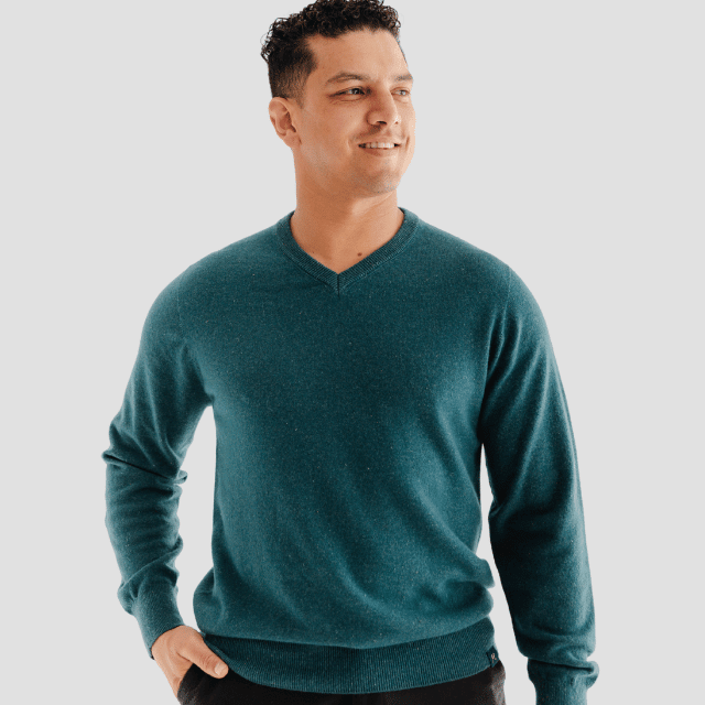 Classic V-Neck M - Teal - Hemprino