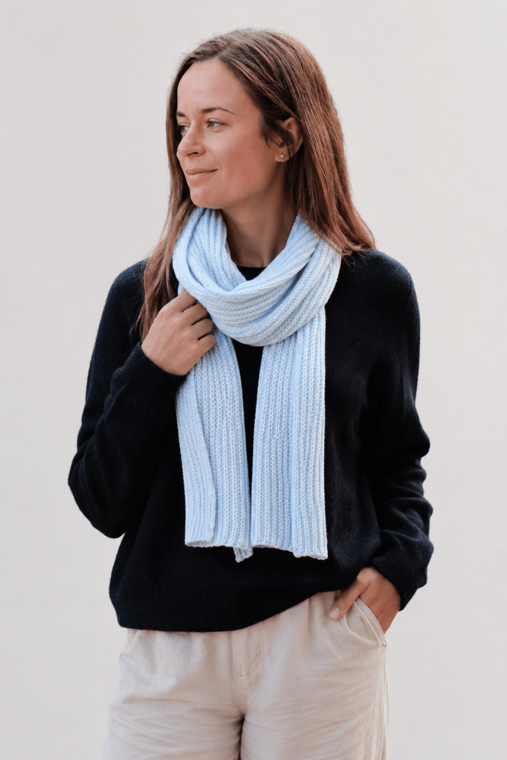 Chunky Knit Scarf - Mist (Seconds) - Hemprino