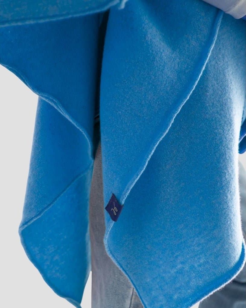 Merino & Hemp Wrap Poncho - Rakaia Blue - Hemprino