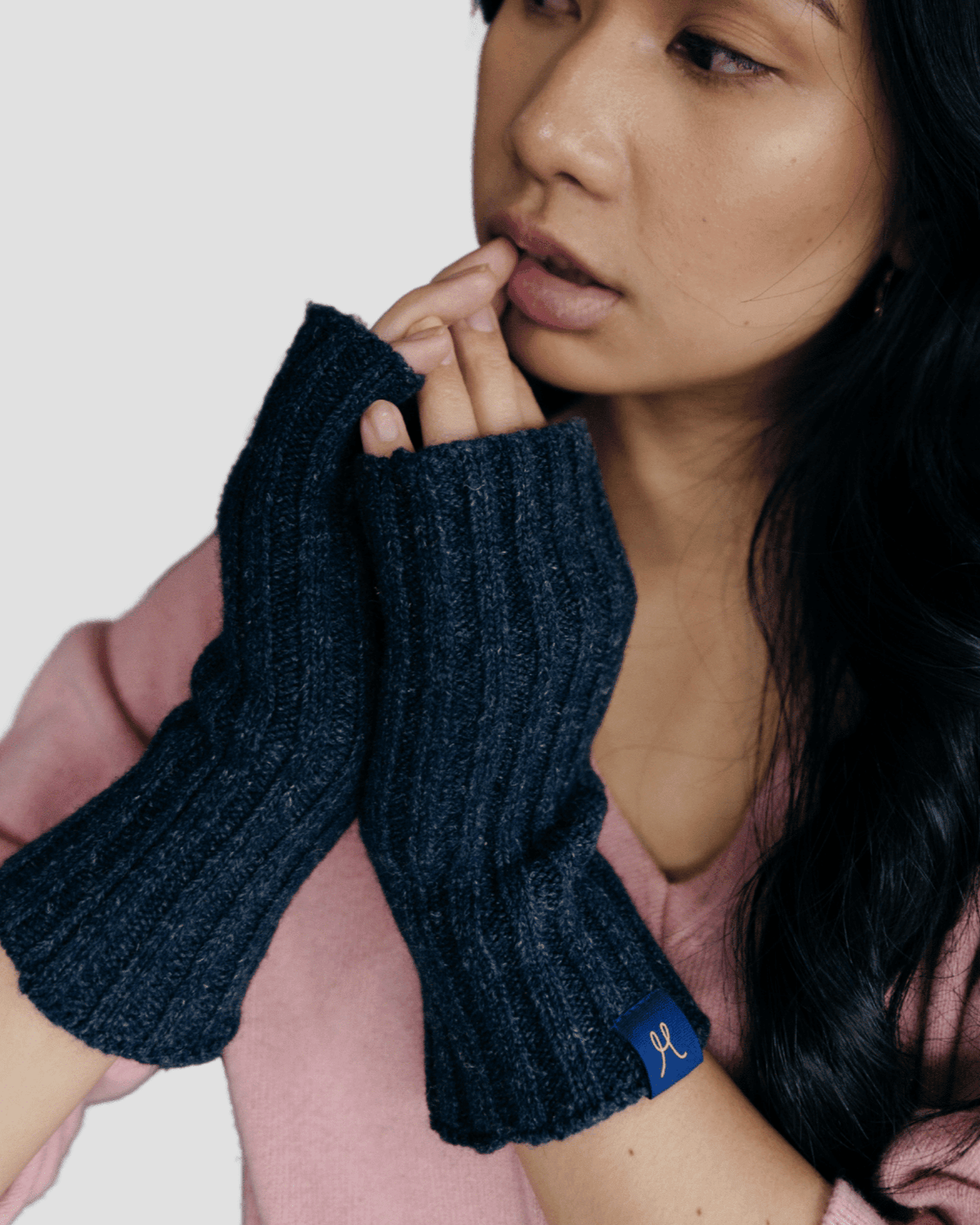 Merino Wool & Hemp Hand Warmers - Navy - Hemprino