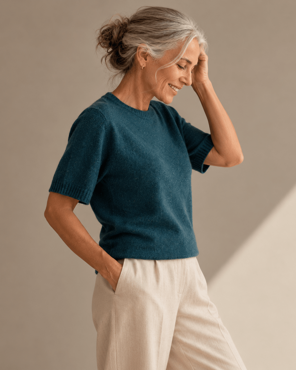 Women's Merino & Hemp Knit Tee - Teal - Hemprino