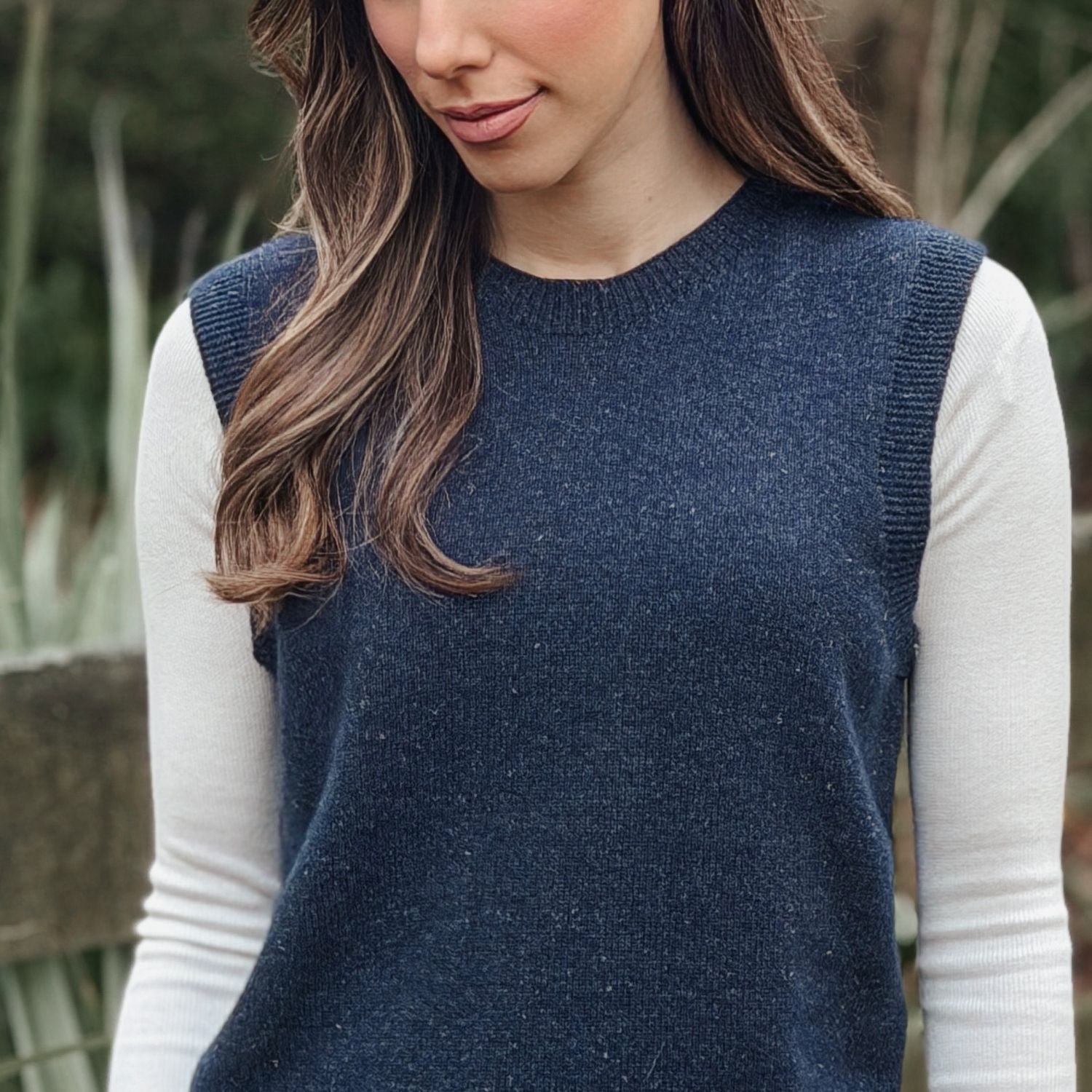 Women's Merino & Hemp Vest - Navy - Hemprino