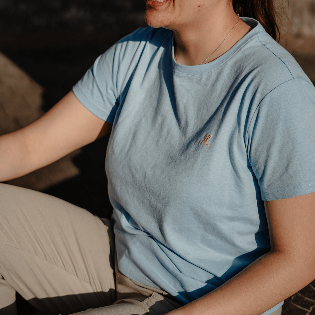 Women's Hemp Cotton Tee - Skyblue