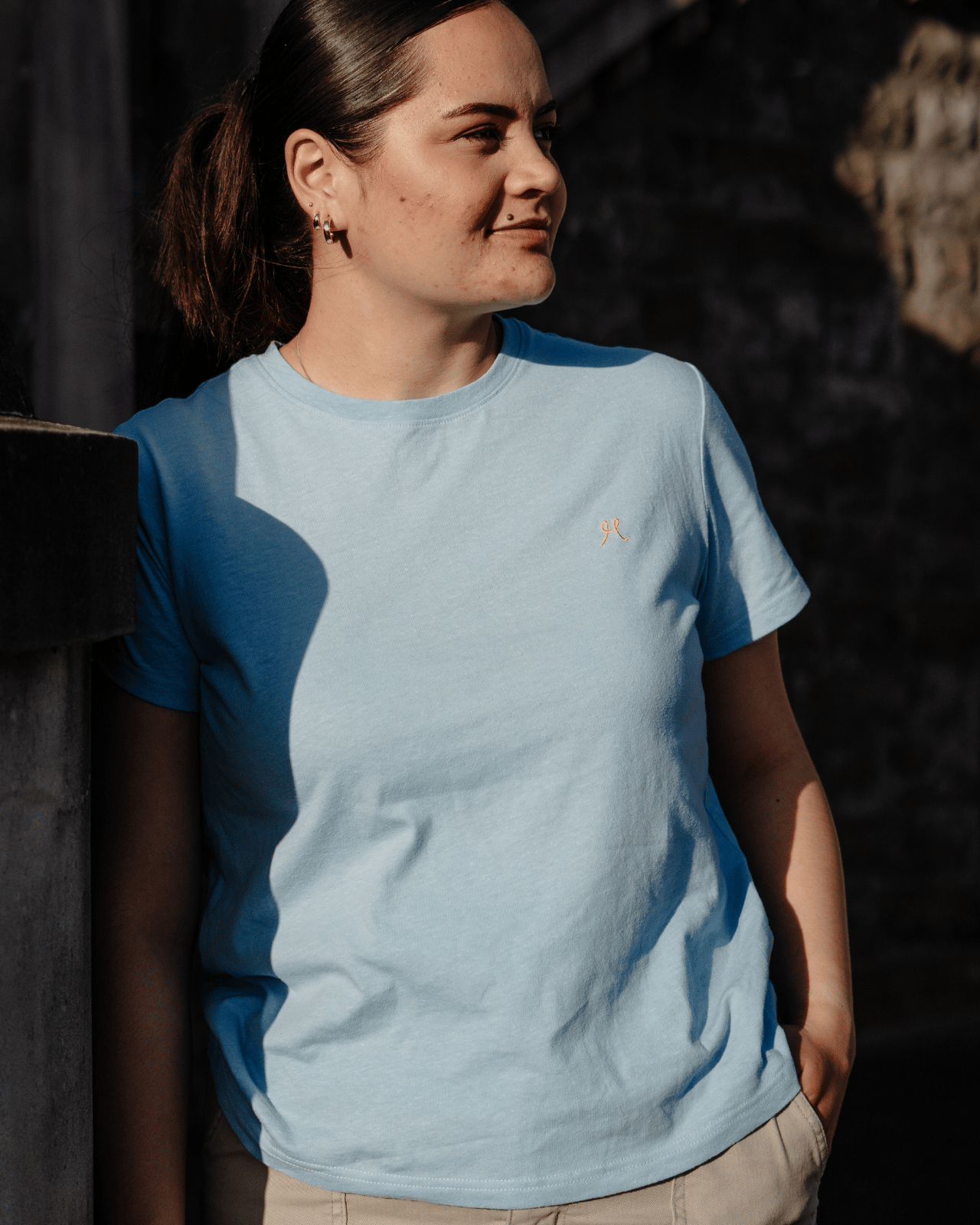 Women's Hemp Cotton Tee - Sky Blue - Hemprino