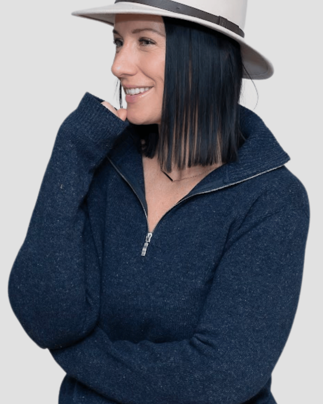 Quarter - Zip W - Navy - Hemprino