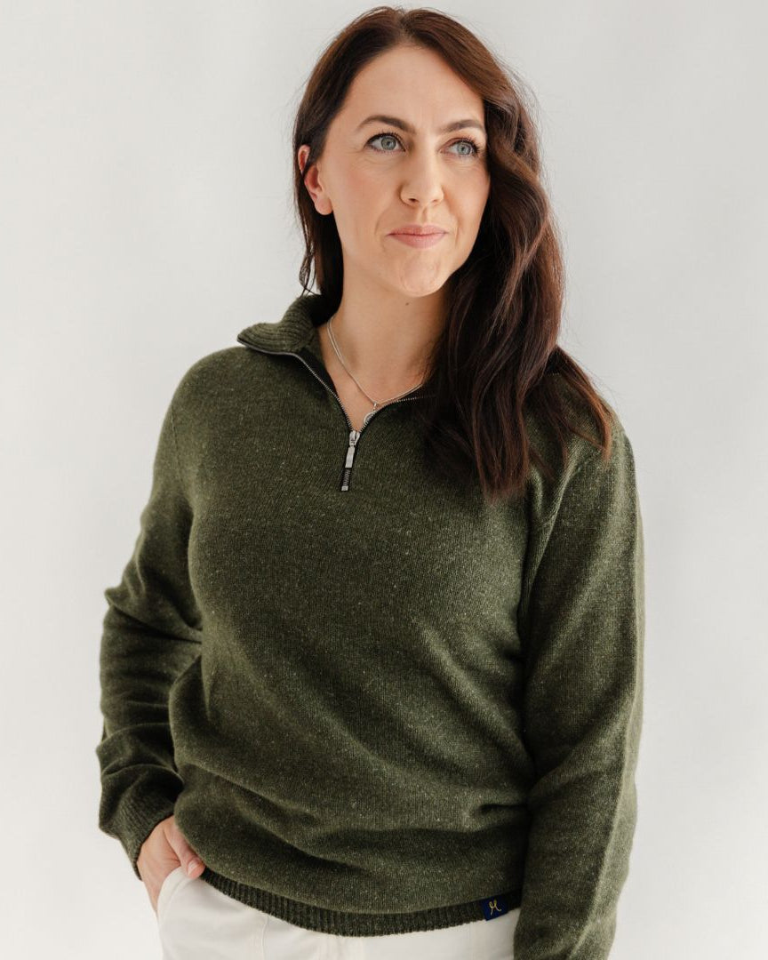 Hemprino Quarter-Zip Kea Green