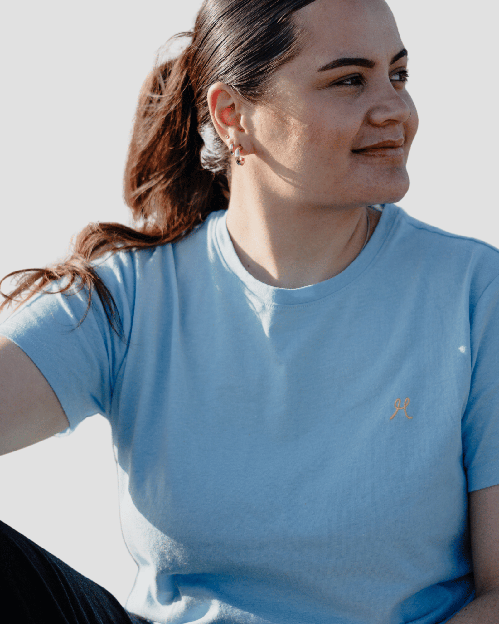 Women's Hemp Cotton Tee - Sky Blue - Hemprino