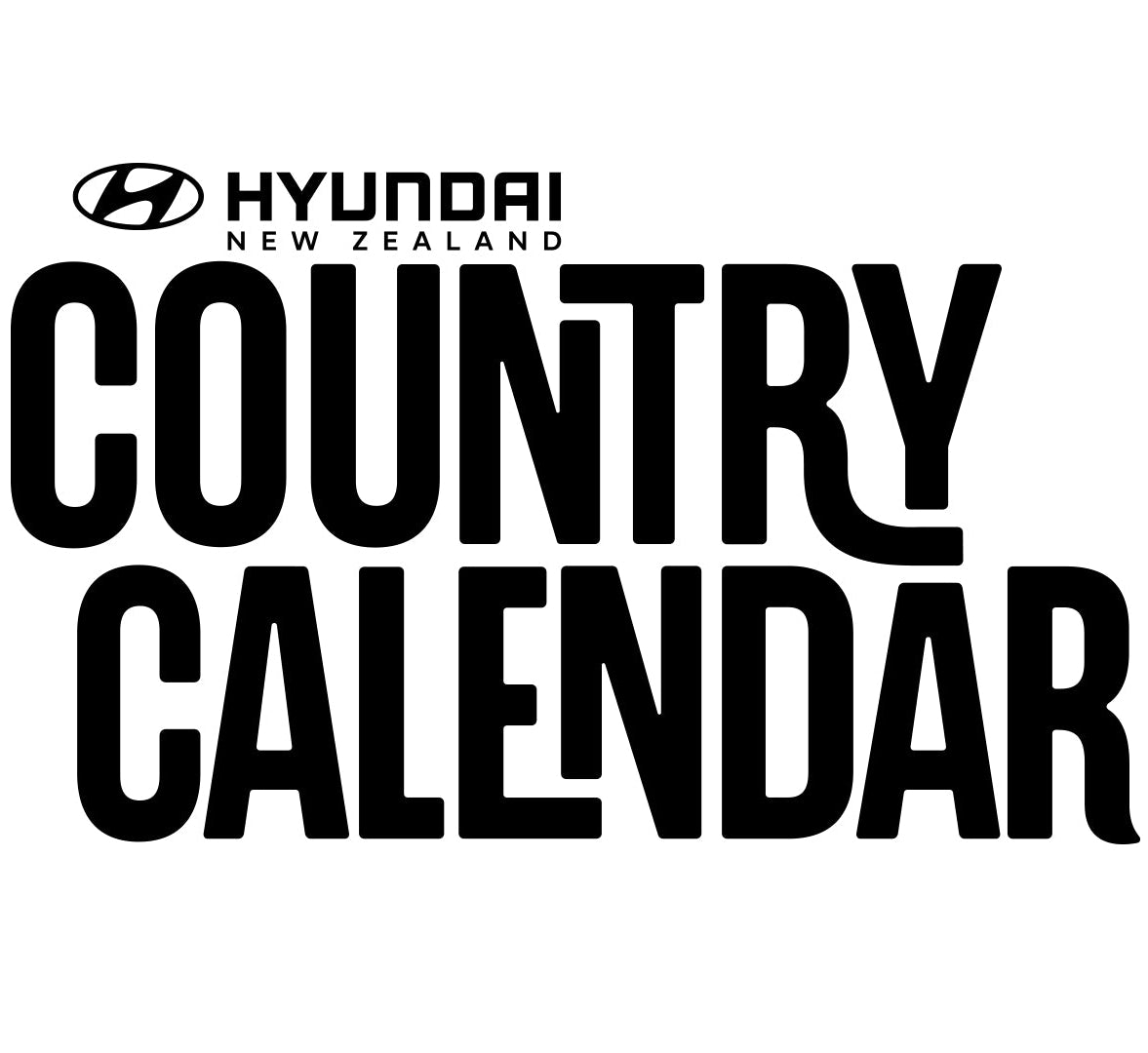 Hyundai New Zealand Country Calendar text on a white background