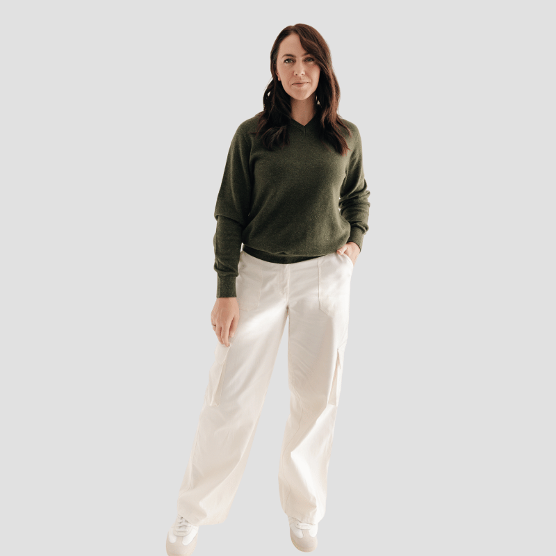 Hemprino™ Classic V - neck W - Kea Green - Hemprino