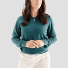 Classic V - Neck W - Teal - Hemprino