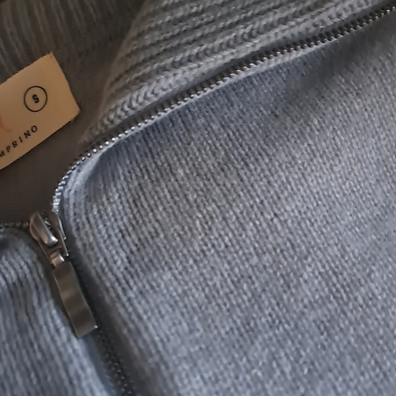 Grey half or quarter zip sweater from brand Hemprino