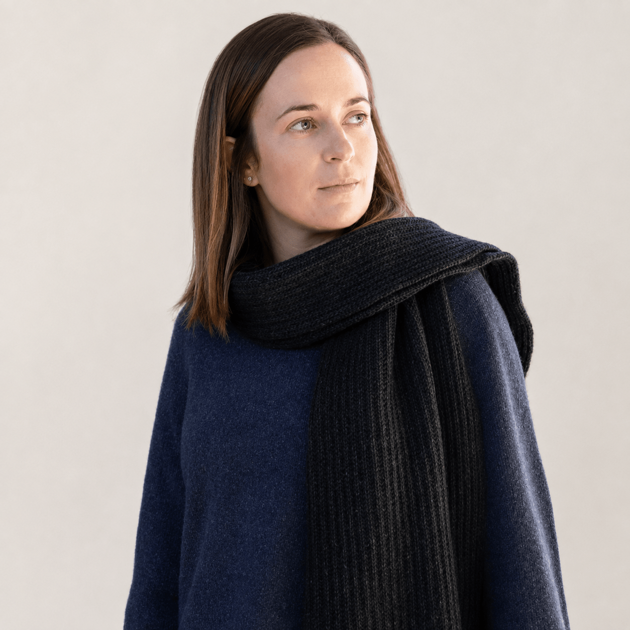 Chunky Knit Scarf - Charcoal (Seconds) - Hemprino